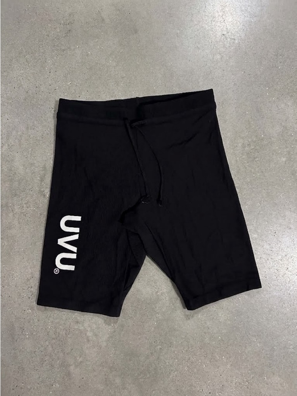 UVU CLUB Black Ribbed Drawstring Half tights